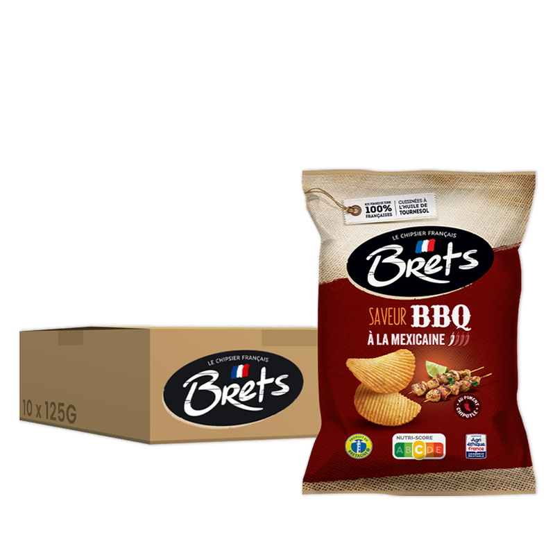 Brets Mexican BBQ Flavour Crisps (pack 10x125g)